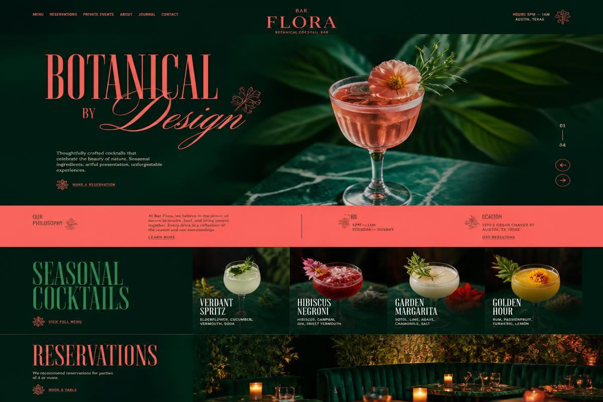 Bar Flora website concept