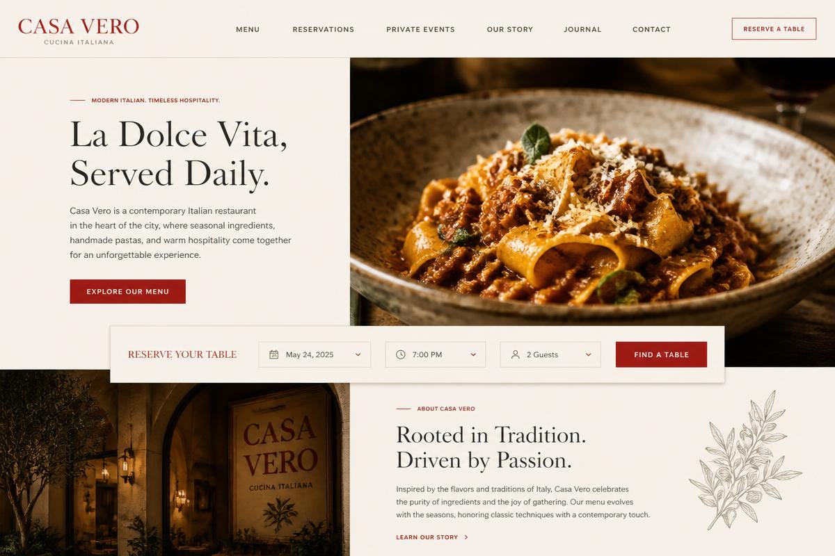 Casa Vero website concept