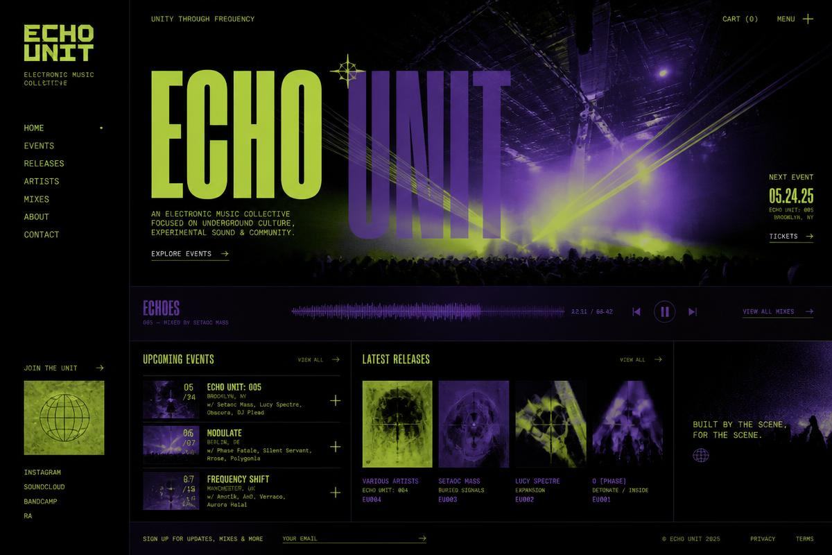 Echo Unit website concept