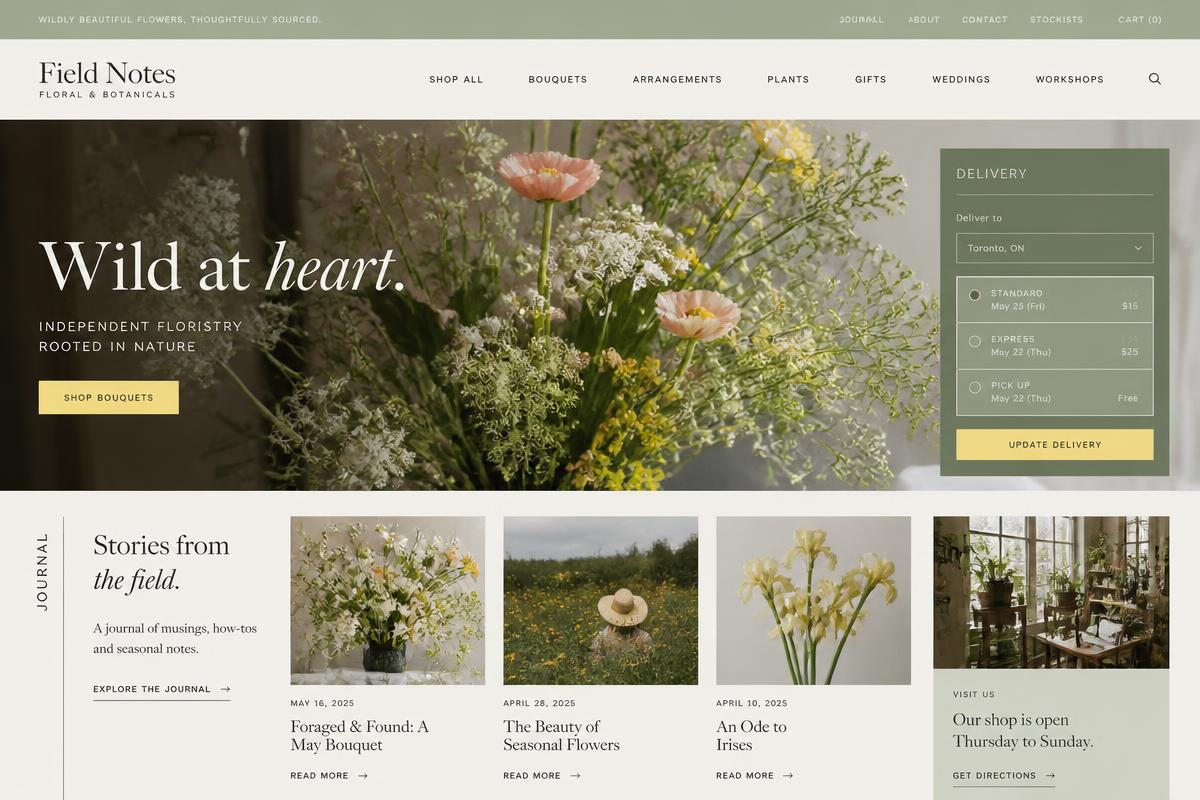 Field Notes website concept