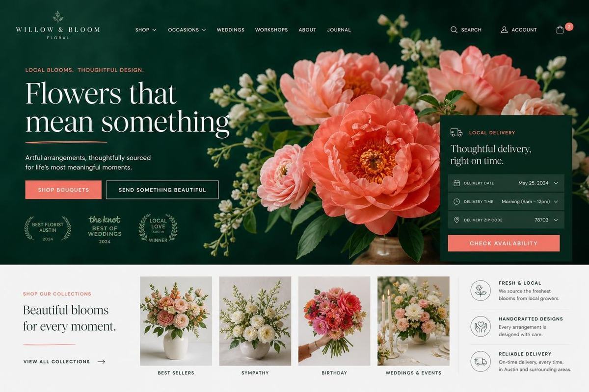 Willow & Bloom website concept