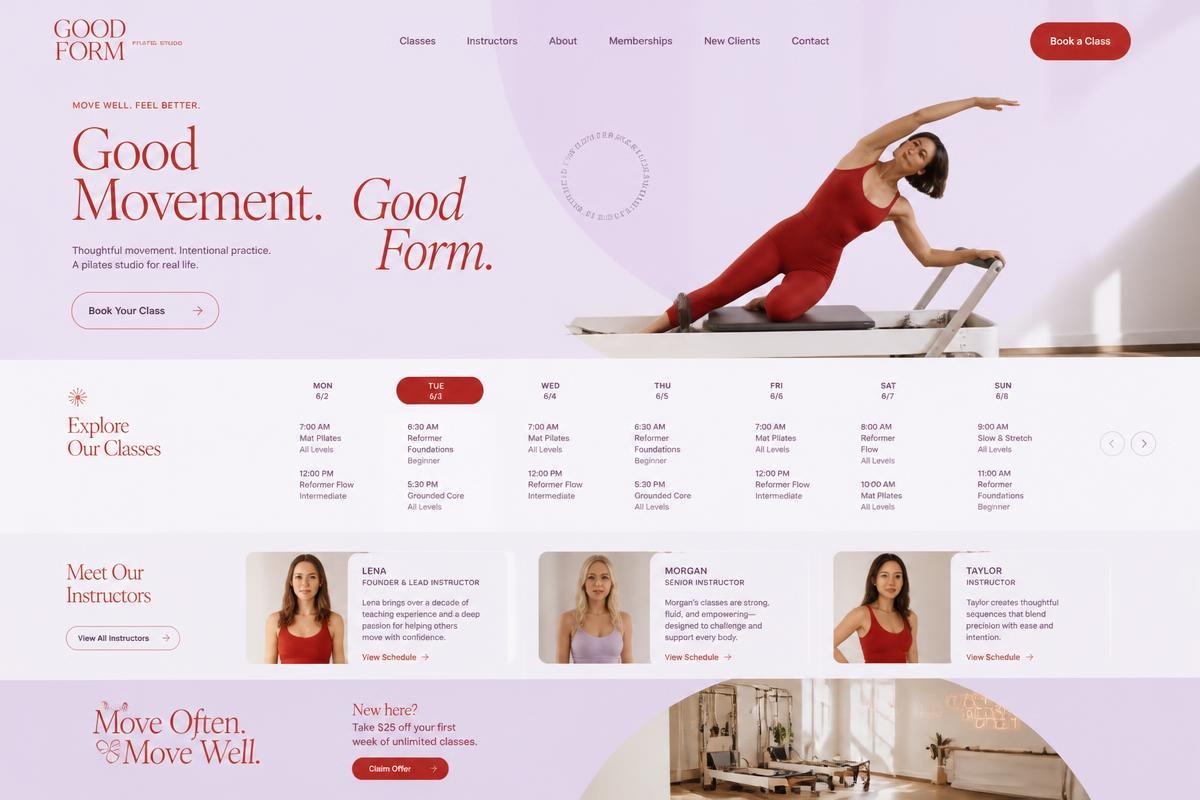 Good Form website concept