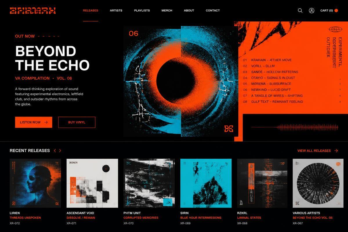 Afterdark website concept