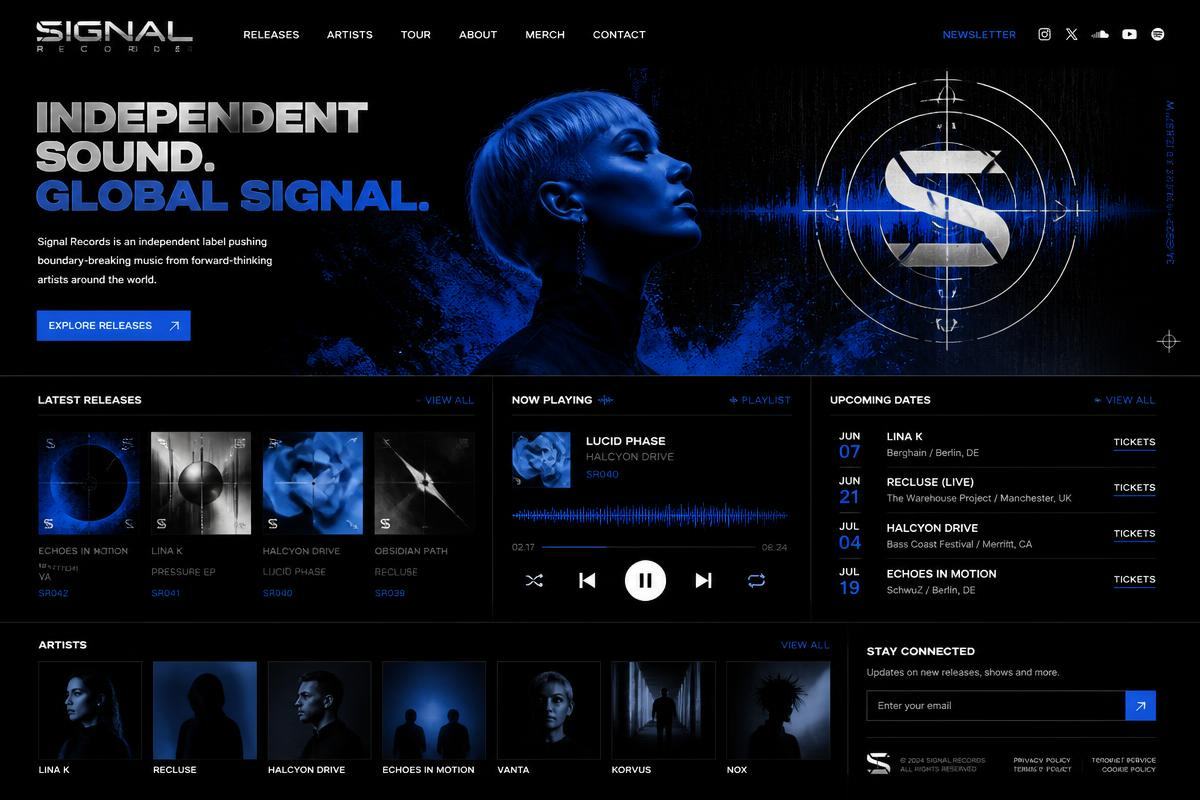 Signal Records website concept